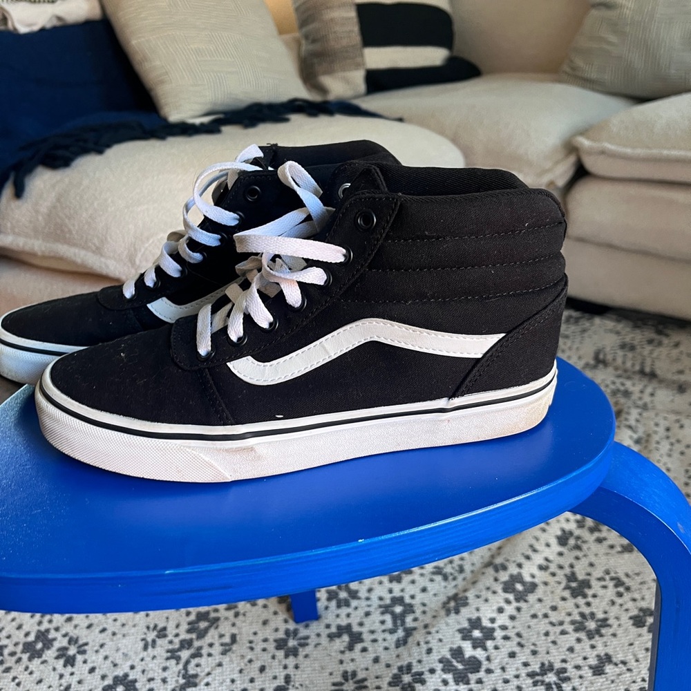 Vans Black and White High Top Sneaker